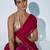Pink sequinned organza saree