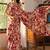 red floral printed saree