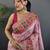 pink ethnic motifs zari silk blend paithani saree