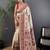 White floral zari silk blend paithani saree