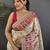White floral zari silk blend paithani saree