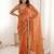 Orange embellished sequinned satin heavy work saree