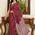 maroon bandhani mirror work bandhani saree