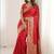 Red ethnic motifs zari silk blend heavy work saree