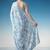 White ready to wear floral satin block print saree