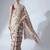 Off white ready to wear floral satin block print saree