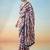 multicolor ready to wear floral satin block print saree
