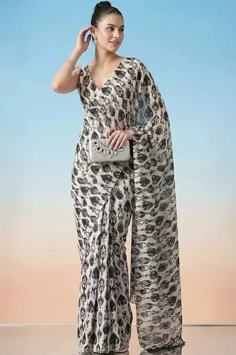off_white ready to wear ethnic motifs satin block print saree