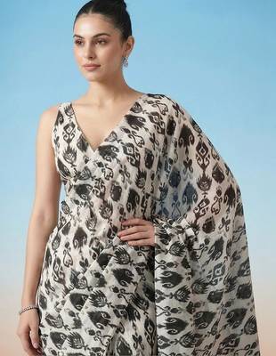 off_white ready to wear ethnic motifs satin block print saree 3