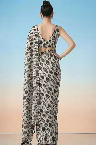 off_white ready to wear ethnic motifs satin block print saree