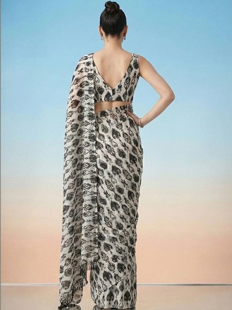 off_white ready to wear ethnic motifs satin block print saree