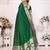 green solid banarasi saree with woven design zari border