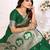 green solid banarasi saree with woven design zari border