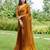 Mustard plain organza ready to wear saree