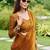 Mustard plain organza ready to wear saree