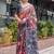 grey floral pure cotton saree