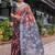 grey floral pure cotton saree