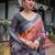 grey floral pure cotton saree