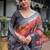 grey floral pure cotton saree