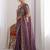 purple ethnic motifs embroidered pure chiffon saree