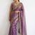 purple ethnic motifs embroidered pure chiffon saree