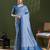 Blue leheriya silk cotton ready to wear saree
