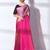 pink pink & peach-coloured tasseled ombre pure georgette saree