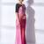 pink pink & peach-coloured tasseled ombre pure georgette saree