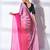 pink pink & peach-coloured tasseled ombre pure georgette saree
