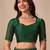 green embellished beads & stones saree with unstiched blouse piece