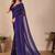 Blue striped embellished sequinned saree