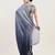 Turquoise ombre beads and stones satin saree