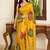 yellow bandhani embroidered bandhani saree