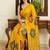 yellow bandhani embroidered bandhani saree