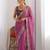 purple embellished embroidered pure georgette heavy work saree