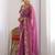 purple embellished embroidered pure georgette heavy work saree