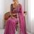 purple embellished embroidered pure georgette heavy work saree