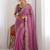 purple embellished embroidered pure georgette heavy work saree