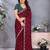 Maroon embellished beads and stones  saree