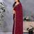 Maroon embellished beads and stones  saree