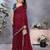 Maroon embellished beads and stones  saree