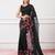 black black embellished sequinned pure georgette party saree