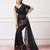 black black embellished sequinned pure georgette party saree