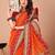 Red bandhani embroidered poly georgette bandhani saree