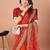 Red bandhani embroidered poly georgette bandhani saree