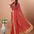 Red printed embroidered bandhani saree