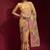 peach ethnic motifs embroidered sequinned poly georgette saree