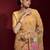 peach ethnic motifs embroidered sequinned poly georgette saree