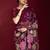 purple ethnic motifs embroidered sequinned poly georgette saree