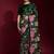 green floral printed saree